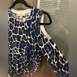 Michael Kora XS Off Shoulder Blue sweater